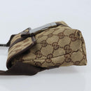 GUCCI GG Canvas Heuptas Beige Zilver 131236 Auth AMZ164-4