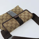 GUCCI GG Canvas Heuptas Beige Zilver 131236 Auth AMZ164-6