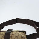 GUCCI GG Canvas Heuptas Beige Zilver 131236 Auth AMZ164-8