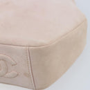 CHANEL Chain Shoulder Bag Suede Pink Gold CC Auth AMZ167A-9