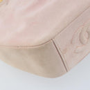 CHANEL Chain Shoulder Bag Suede Pink Gold CC Auth AMZ167A-16