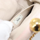 CHANEL Chain Shoulder Bag Suede Pink Gold CC Auth AMZ167A-11