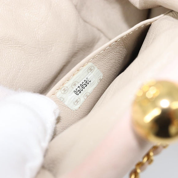 CHANEL Chain Shoulder Bag Suede Pink Gold CC Auth AMZ167A