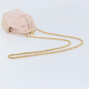 CHANEL Chain Shoulder Bag Suede Pink Gold CC Auth AMZ167A-7