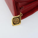 CHANEL Matelasse Chain Shoulder Bag Lamb Skin Red Gold CC Auth AMZ168A-14