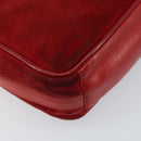 GUCCI Shoulder Bag Suede Red Gold 007 3444 0220 Auth AMZ169-16