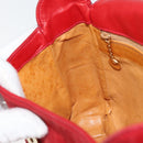 GUCCI Shoulder Bag Suede Red Gold 007 3444 0220 Auth AMZ169-20