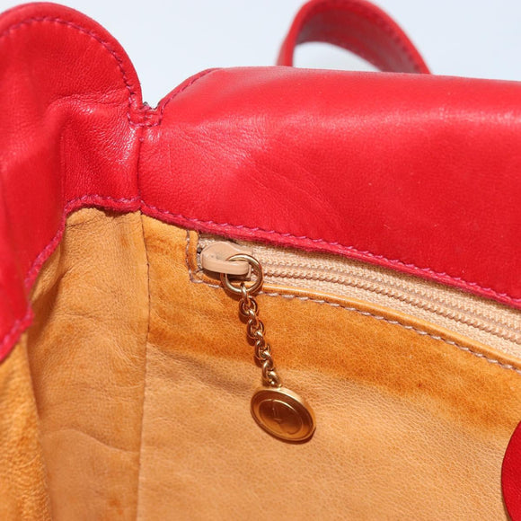 GUCCI Shoulder Bag Suede Red Gold 007 3444 0220 Auth AMZ169