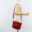 GUCCI Shoulder Bag Suede Red Gold 007 3444 0220 Auth AMZ169-23