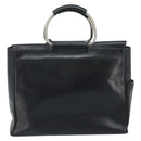 GUCCI Hand Bag Leather Black Silver 002 3754 0313 Auth AMZ175-2