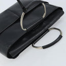 GUCCI Hand Bag Leather Black Silver 002 3754 0313 Auth AMZ175-6
