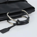 GUCCI Hand Bag Leather Black Silver 002 3754 0313 Auth AMZ175-7