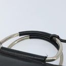 GUCCI Hand Bag Leather Black Silver 002 3754 0313 Auth AMZ175-8