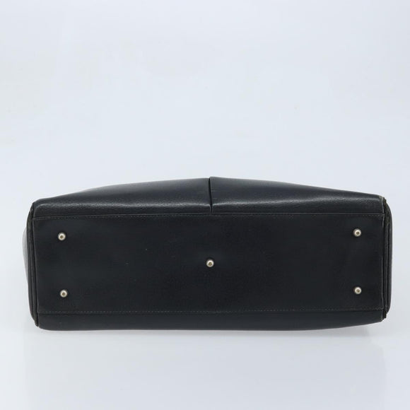 GUCCI Hand Bag Leather Black Silver 002 3754 0313 Auth AMZ175