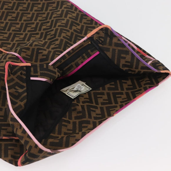 FENDI Zucca Canvas Skirt Black Brown Auth AMZ177V