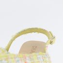 CHANEL COCO Mark Sandals Tweed Yellow CC Auth AMZ178M-35