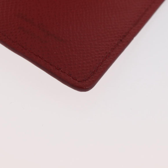 Salvatore Ferragamo Vala Neck Card Case Leather Red Gold Auth AMZ180A