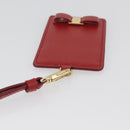 Salvatore Ferragamo Vala Neck Card Case Leather Red Gold Auth AMZ180A-6