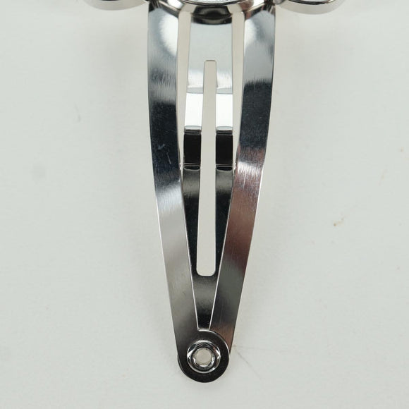 CELINE Barrette Triomphe Hair Clip metal Silver Auth AMZ181M