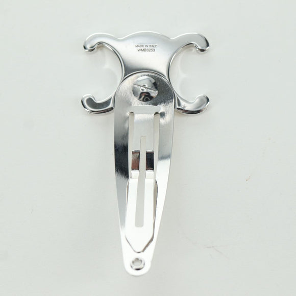 CELINE Barrette Triomphe Hair Clip metal Silver Auth AMZ181M