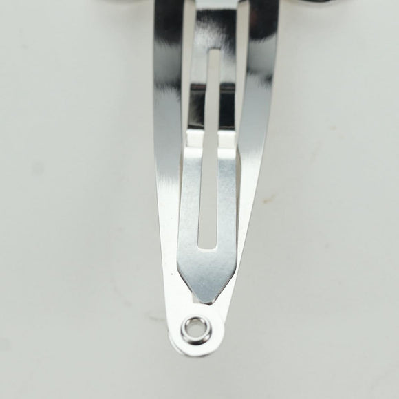 CELINE Barrette Triomphe Hair Clip metal Silver Auth AMZ181M