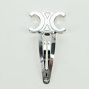 CELINE Barrette Triomphe Hair Clip metal Silver Auth AMZ181M-9