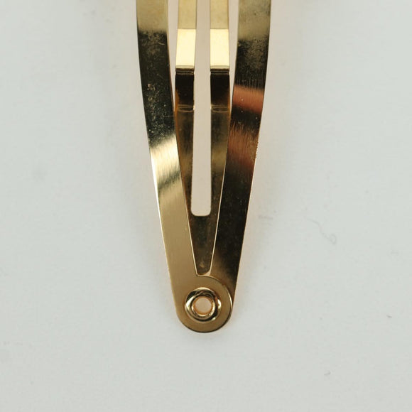 CELINE Haarspange Triomphe Haarclip Metall Goldfarben Auth AMZ182M