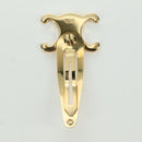 CELINE Haarspange Triomphe Haarclip Metall Goldfarben Auth AMZ182M-12