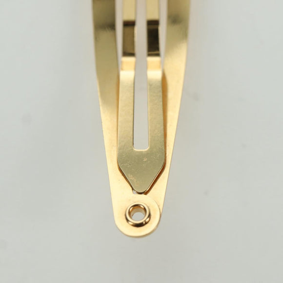 CELINE Haarspange Triomphe Haarclip Metall Goldfarben Auth AMZ182M