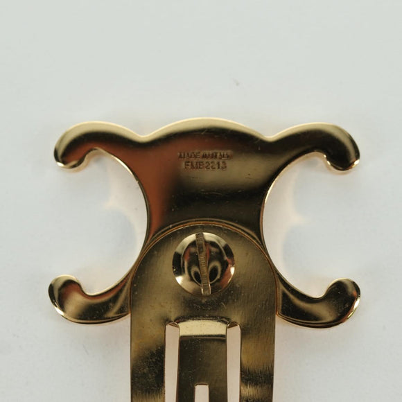 CELINE Haarspange Triomphe Haarclip Metall Goldfarben Auth AMZ182M