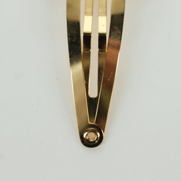 CELINE Haarspange Triomphe Haarclip Metall Goldfarben Auth AMZ182M