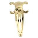 CELINE Haarspange Triomphe Haarclip Metall Goldfarben Auth AMZ182M-5