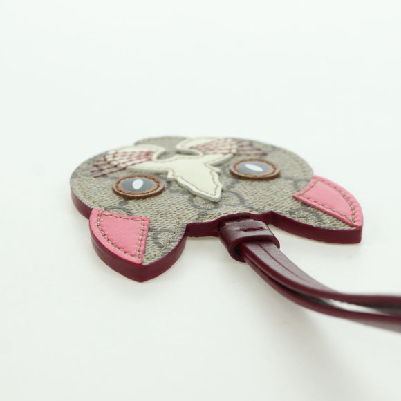 GUCCI GG Supreme Yuko Higuchi Charm PVC Beige Auth AMZ183SM