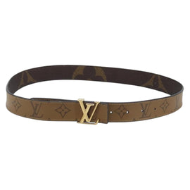 LOUIS VUITTON Monogram Reverse CeintureLV Printed Initials Belt 39"" Auth AMZ188