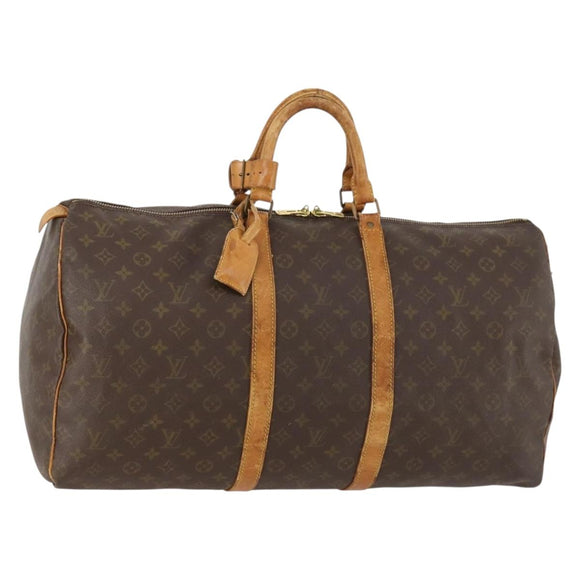 LOUIS VUITTON Monogram Keepall 55 Boston Bag M41424 LV Auth AMZ308