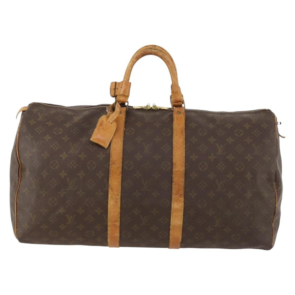 LOUIS VUITTON Monogram Keepall 55 Boston Bag M41424 LV Auth AMZ308