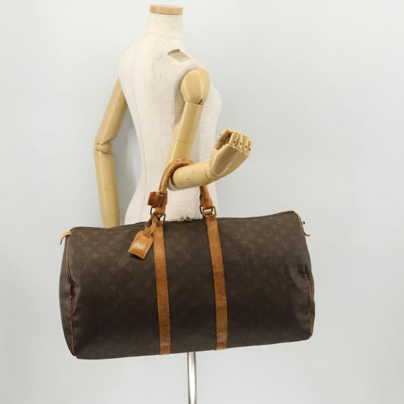 LOUIS VUITTON Monogram Keepall 55 Boston Bag M41424 LV Auth AMZ308