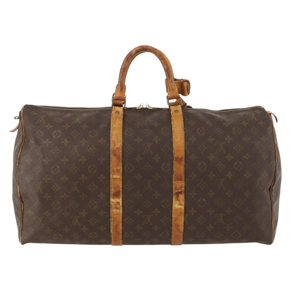 LOUIS VUITTON Monogram Keepall 55 Boston Bag M41424 LV Auth AMZ308