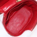 CHANEL Chain Schoudertas Lamsleer Rood Goud CC Auth AMZ310A-18