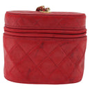 CHANEL Chain Schoudertas Lamsleer Rood Goud CC Auth AMZ310A-2
