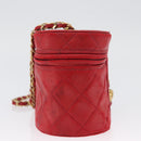 CHANEL Chain Schoudertas Lamsleer Rood Goud CC Auth AMZ310A-5