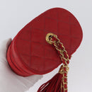 CHANEL Chain Schoudertas Lamsleer Rood Goud CC Auth AMZ310A-7