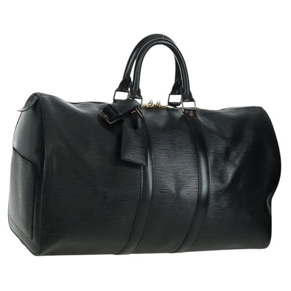 LOUIS VUITTON Epi Keepall 45 Boston Bag Black M42972 LV Auth AMZ311A