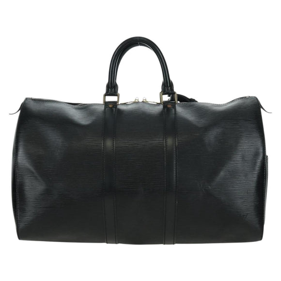 LOUIS VUITTON Epi Keepall 45 Boston Bag Black M42972 LV Auth AMZ311A
