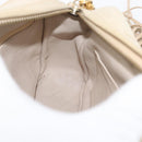 CHANEL Matelasse Chain Shoulder Bag Lamb Skin Ivory Gold CC Auth AMZ315-18