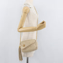 CHANEL Matelasse Chain Shoulder Bag Lamb Skin Ivory Gold CC Auth AMZ315-24