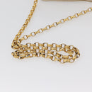 CHANEL Matelasse Chain Shoulder Bag Lamb Skin Ivory Gold CC Auth AMZ315-7