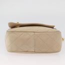 CHANEL Matelasse Chain Shoulder Bag Lamb Skin Ivory Gold CC Auth AMZ315-9