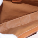 CELINE Macadam Canvas Circle Hand Bag PVC 2way Beige Gold Auth AMZ333A-11