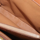 CELINE Macadam Canvas Circle Hand Bag PVC 2way Beige Gold Auth AMZ333A-24